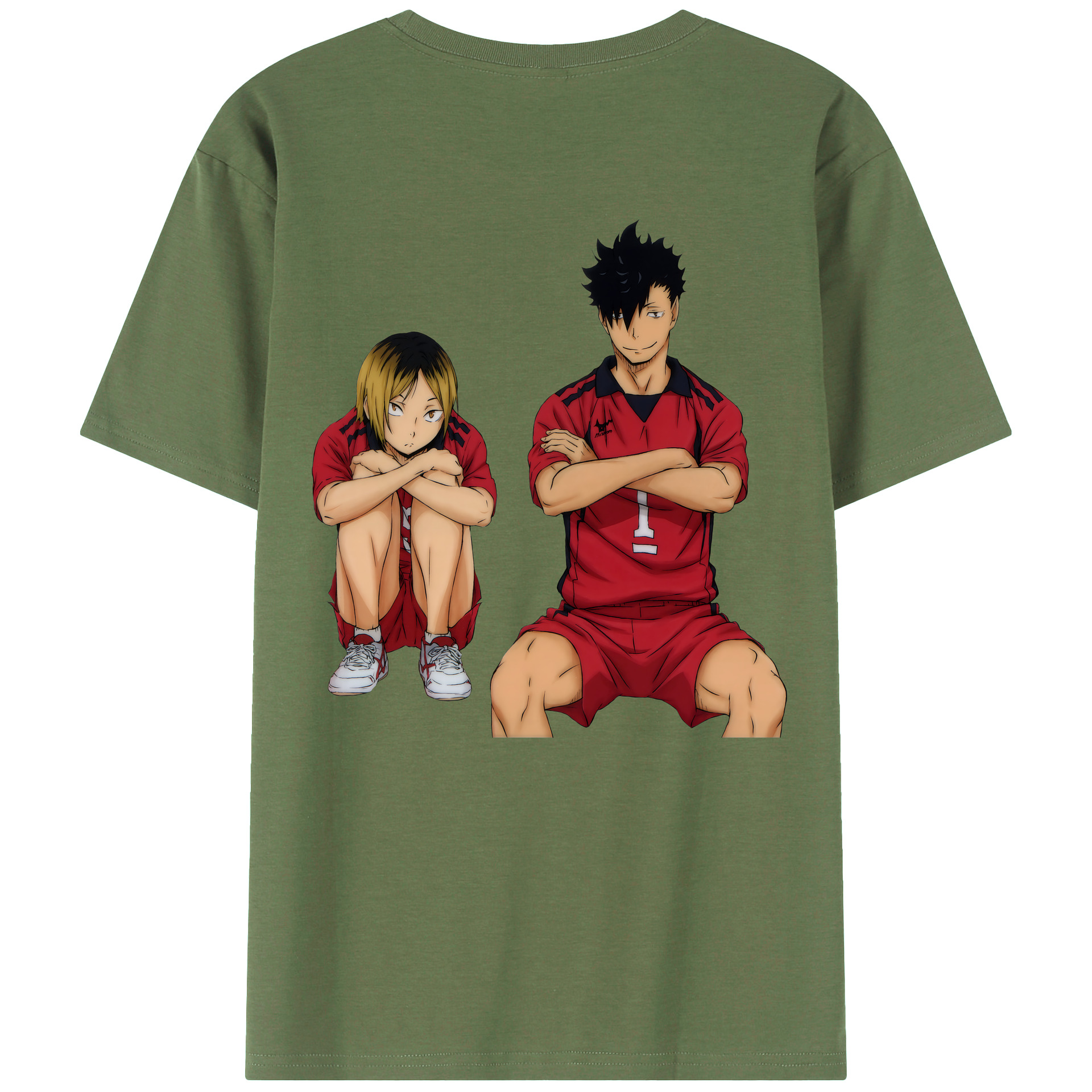 （画像用） ハイキュー!! Haikyu!! 綿100％ メンズ半袖Tシャツ（バックプリント） 通気性